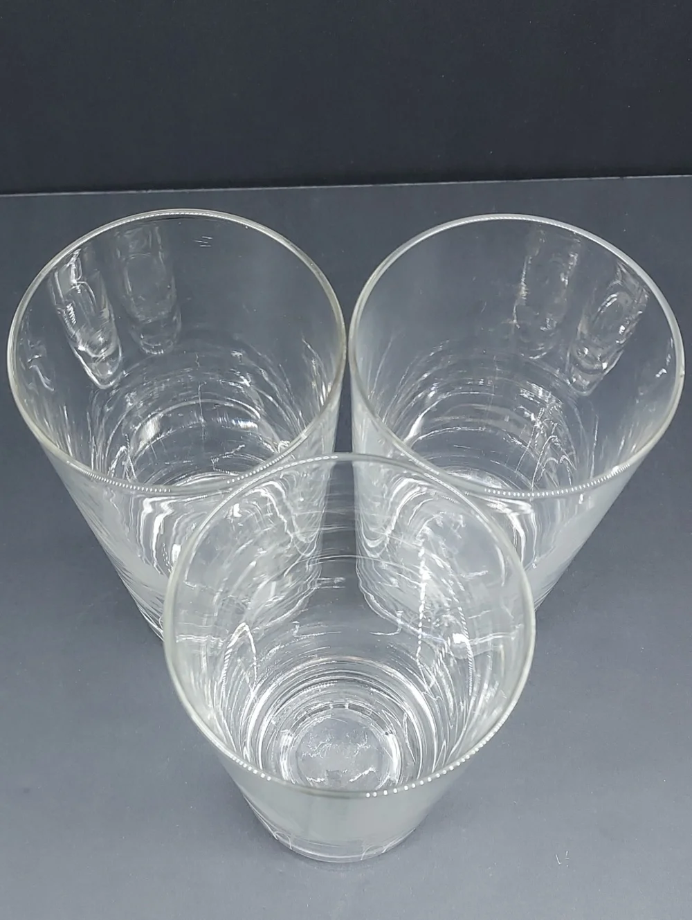 Vintage Javit Crystal Iced Tea Tumblers Etched Fine Wheat Set of 3